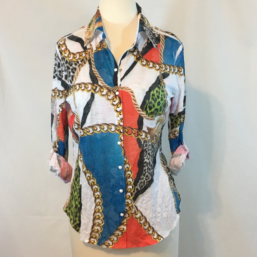 David Cline Crushed Blouse Almost Sheer Medium